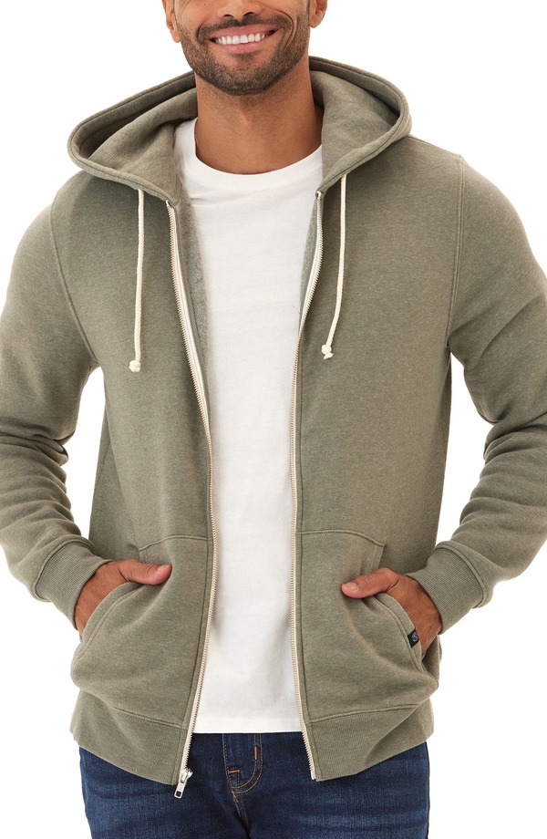 スレッズ・フォー・ソート メンズ アウター パーカー・スウェット フリース Threads 4 Thoughtrim Fit Heathered Fleece Zip Hoodie Artichoke