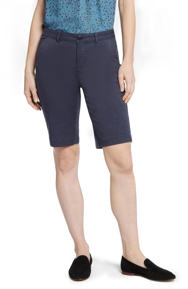 エヌワイディージェイ レディース ボトムス 二分の一ズボン下・さる股引き 遊撃手ズボン下 NYDJ Bermuda Shorts Oxford Navy 米国海軍 パンツ-レディースファッション-ボトムス