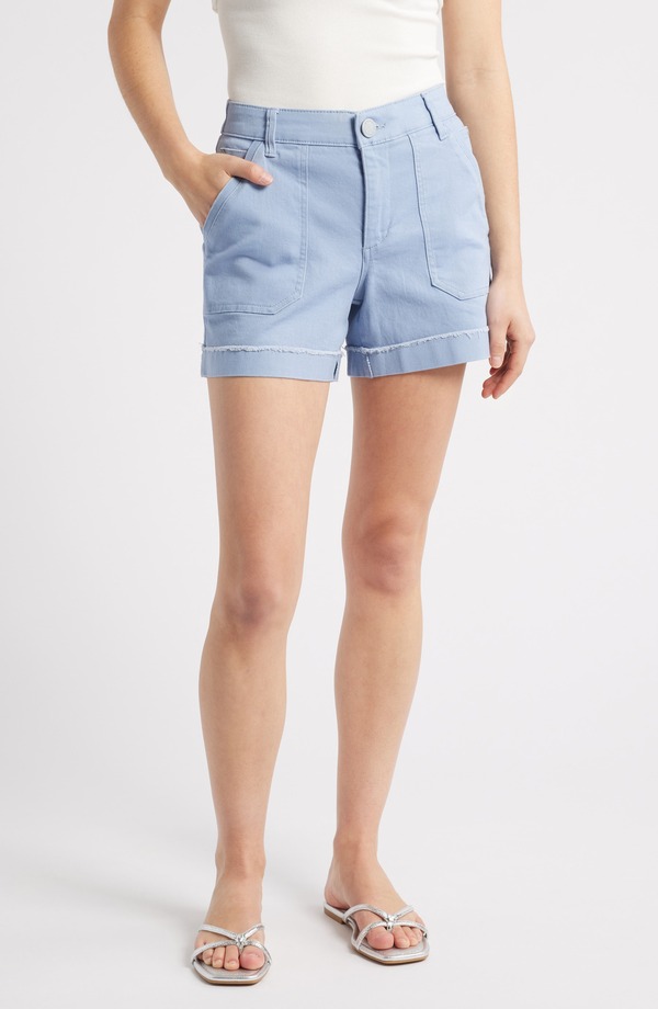 ウィット&ウィズダム レディース ボトムス ハーフパンツ・ショーツ ハイウエスト ショートパンツ Wit & Wisdom Frayed Patch Pocket High Waistwill Shorts Horizon Blue ブルー