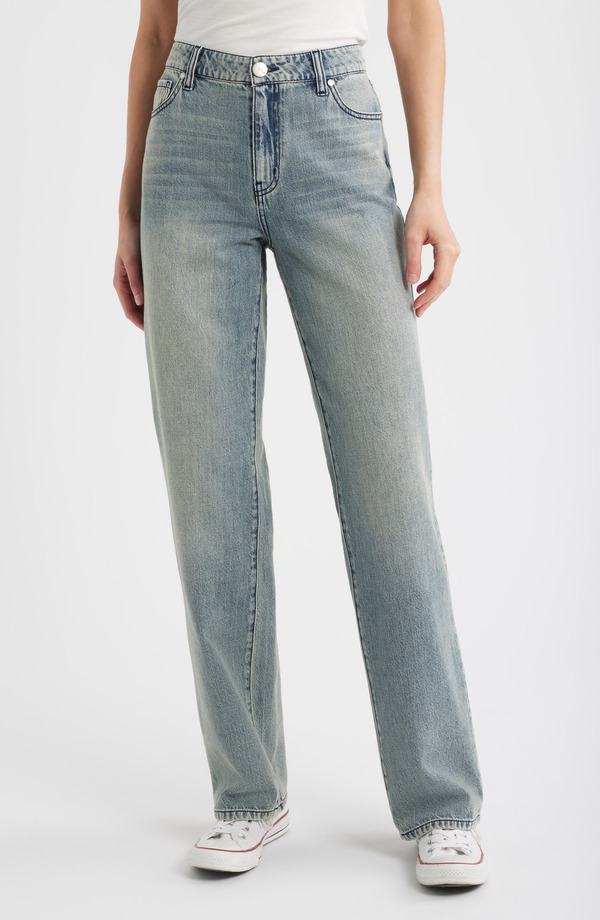 1822 デニム レディース ボトムス デニムパンツ ストレート ハイウエスト ジーンズ 1822 Denim High Waist Baggy Straight Leg Jeans Emmy