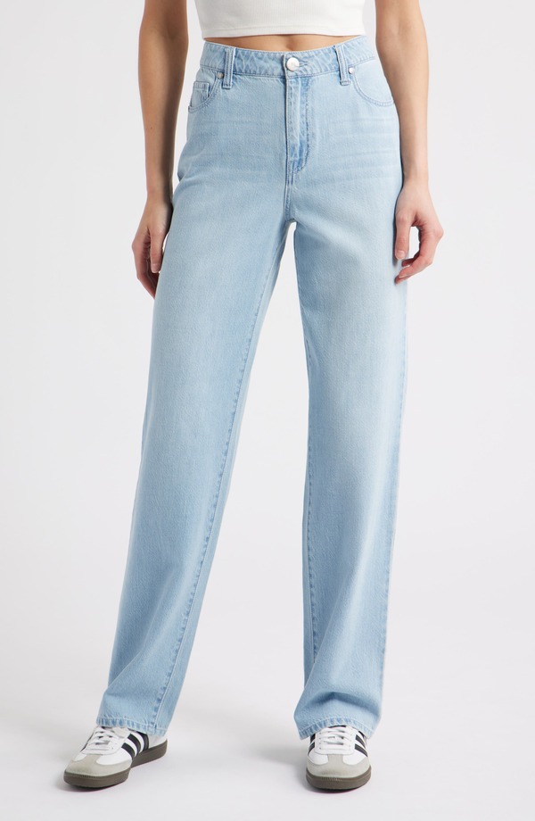 1822 デニム レディース ボトムス デニムパンツ ストレート ハイウエスト ジーンズ 1822 Denim High Waist Baggy Straight Leg Jeans Odelle