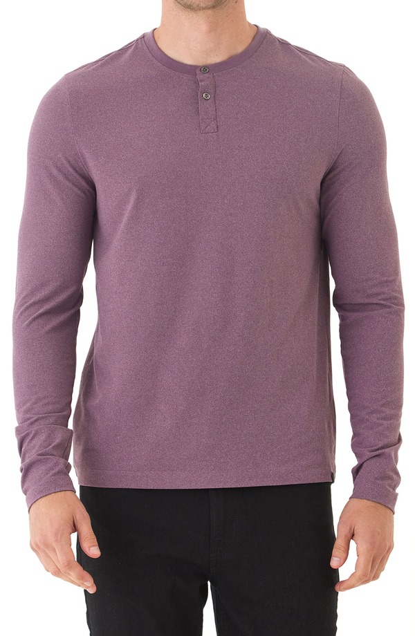 スレッズ・フォー・ソート メンズ トップス Tシャツ ジャージー Threads 4 Thought Frederick Luxe Stretch Jersey Henley Heather Ultra Maroon ヘザー