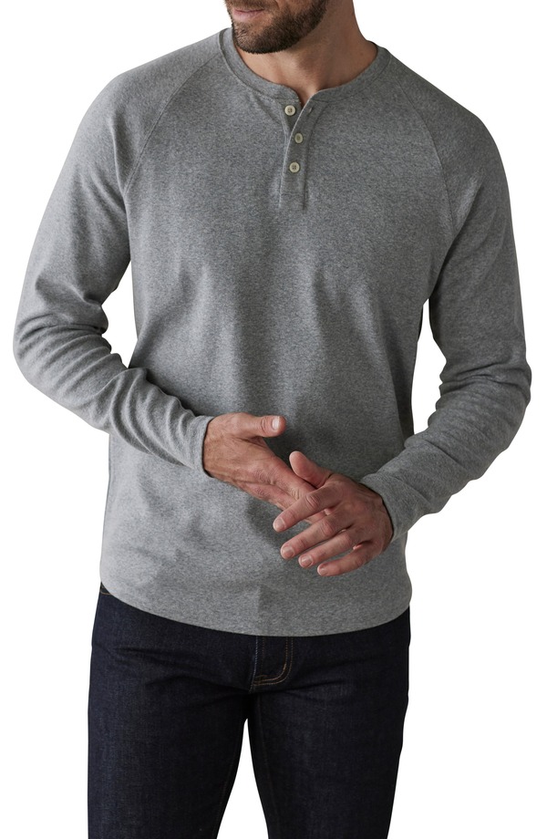 ノーマルブランド メンズ トップス Tシャツ The Normal Brand Puremeso Everyday Henley Athletic Grey グレー
