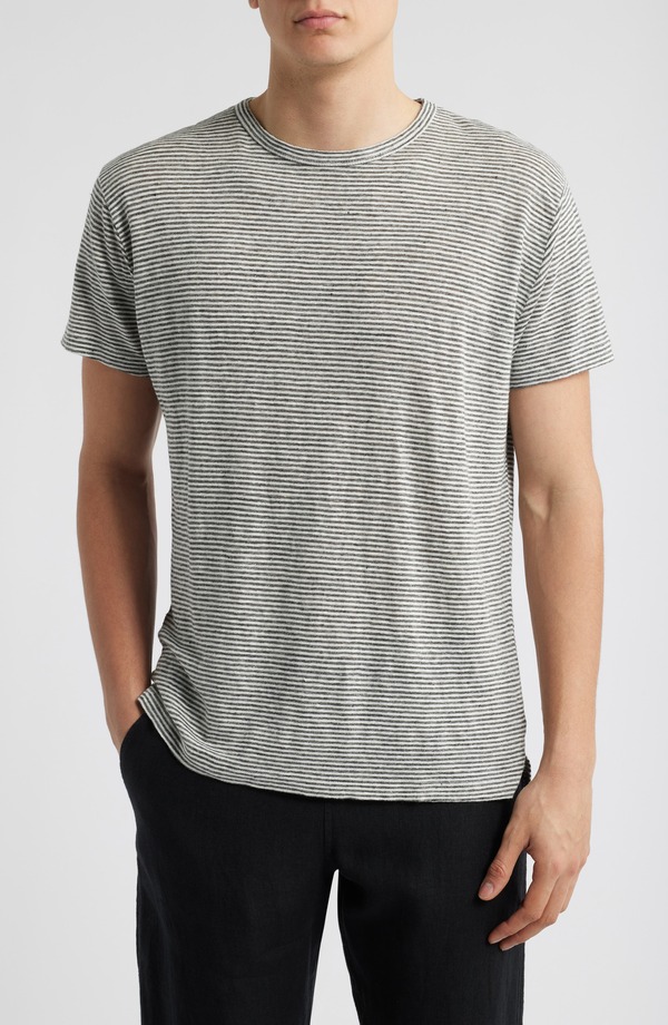 アレックスクレーン メンズ トップス Tシャツ リネン ALEX CRANE Sun Linen T-Shirt Lines