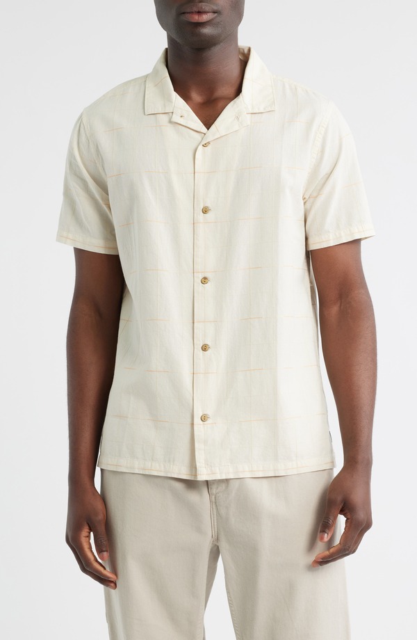 ローアク メンズ トップス シャツ コットン Roark Gonzorganicotton Camp Shirt Bone Plaid チェック