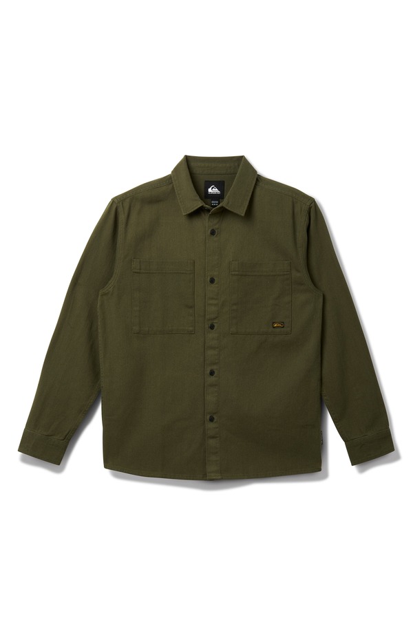 クイックシルバー メンズ アウター ジャケット・ブルゾン シャツ コットン Quiksilver Herson Cotton Twill Buton-Up Overshirt Grape Leaf グレープ｜ReVida 店