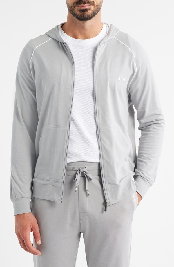 ボス メンズ アウター パーカー・スウェット ジャケット BOSS Mix Match Zip Jacket Light/ Pastel Grey グレー
