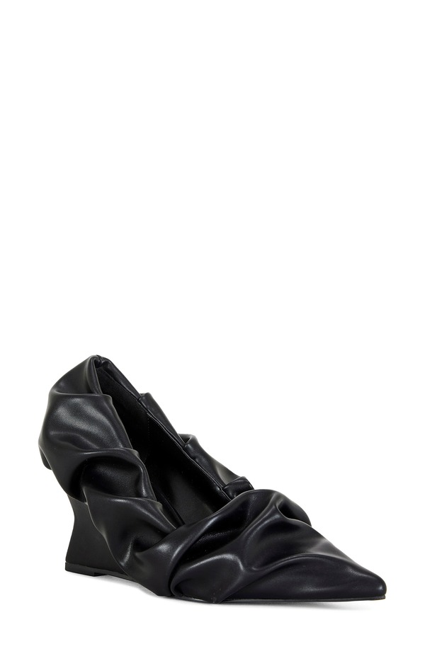 アザレア ワン レディース シューズ ヒール AZALEA WANG Aicha Black Wedge Pump Black ブラック|ReVida 店