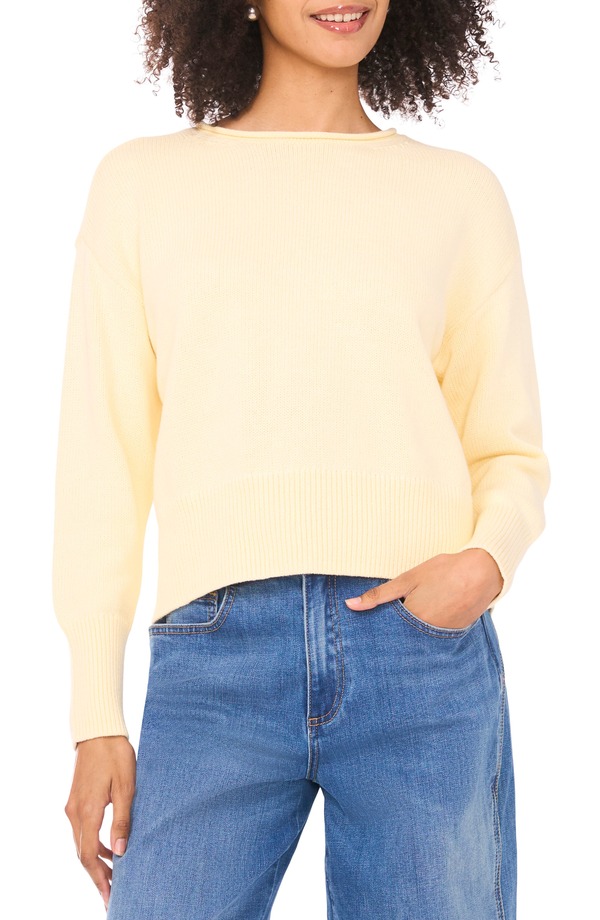 ヴィンスカムート レディース アウター パーカー・スウェット セーター Vince Camuto Roll Neck Sweater Cream Yellow クリーム
