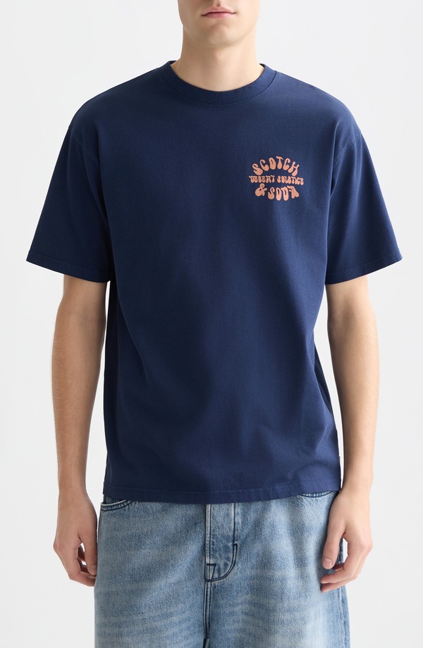 スコッチアンドソーダ メンズ トップス Tシャツ リラックスフィット グラフィック Scotch & Soda Desert Solstice Relaxed Fit Graphic T-Shirt Pageant Blue ブルー