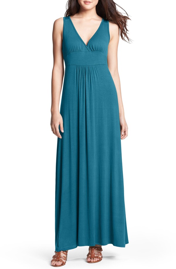 ラブアペラ レディース トップス ワンピース Vネック ジャージー マキシ Loveappella V-Neck Jersey Maxi Dress Teal ティール