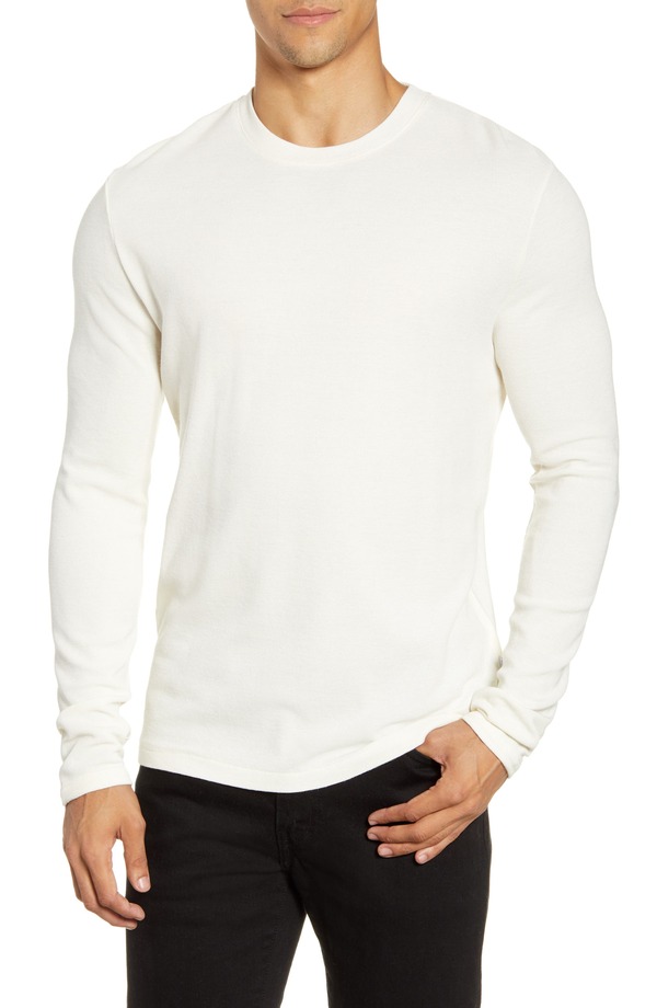 NN07 メンズ アウター パーカー・スウェット Tシャツ ニット NN07 Clive Long Sleeve Waffle Kniteegg White ホワイト