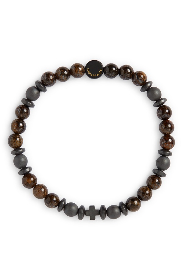カプトアンドコー メンズ アクセサリー ブレスレット・バングル・アンクレット Caputo & Co. Men's Tiger's Eye Grounding Stretch Bracelet Brown ブラウン｜ReVida 店