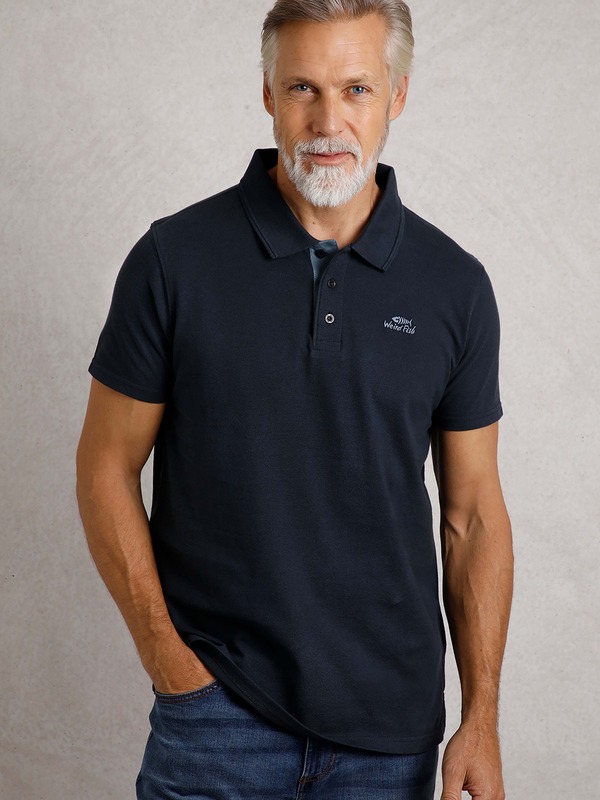ウィアードフィッシュ メンズ トップス ポロシャツ Weird Fish Miles Pique Polo Navy ネイビー|ReVida 店