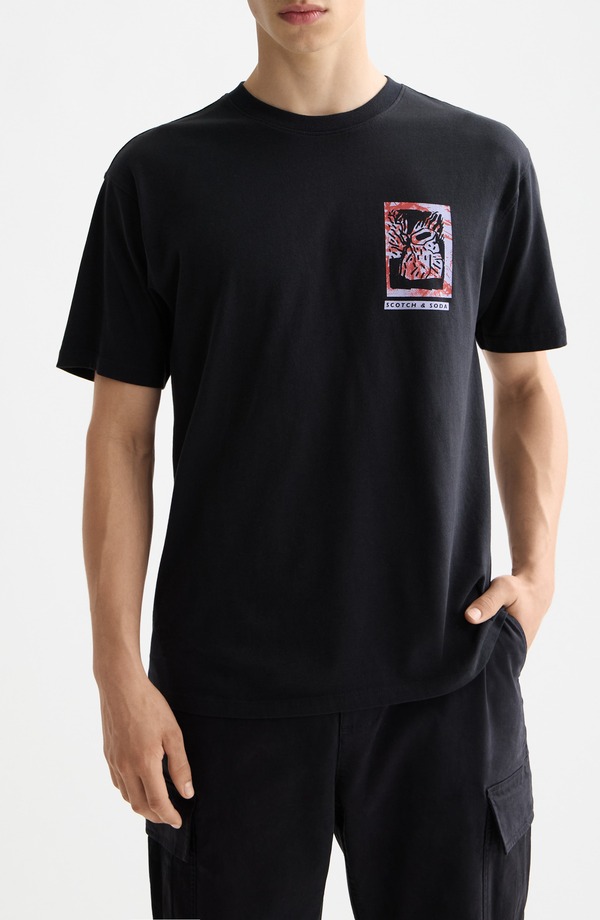 スコッチアンドソーダ メンズ トップス Tシャツ リラックスフィット コットン グラフィック Scotch & Soda Relaxed Fit Hiked It/Liked It Cotton Graphic T-Shirt Meteorite