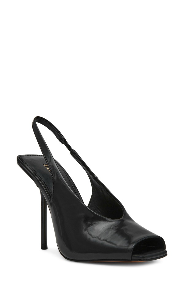 スティーブ マデン レディース シューズ サンダル Steve Madden Lucian Slingback Peep Toe Sandal Black Leather ブラック 15,826円