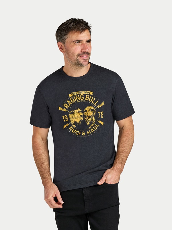 ライジングブル メンズ トップス Tシャツ プリント Raging Bull Ruck \u0026 Maul Print-Shirt Black ブラック