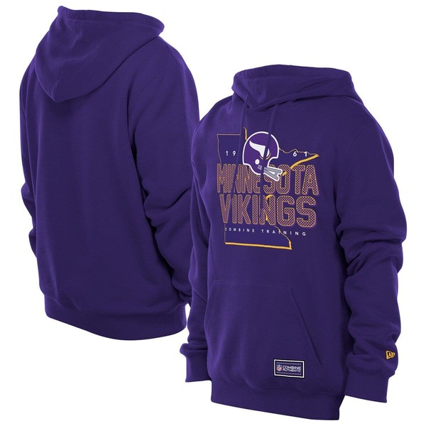 ニューエラ メンズ アウター パーカー・スウェット Men's New Era Purple Minnesota Vikings Combine Authentic Local State Throwback Hoodie Purple パープル