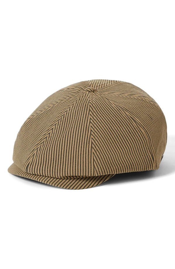 ブリクストン レディース アクセサリー 帽子 キャップ Brixton Brood Stripe Driving Cap Dark Tan/ Black Hickory Stripe ブラック｜ReVida 店