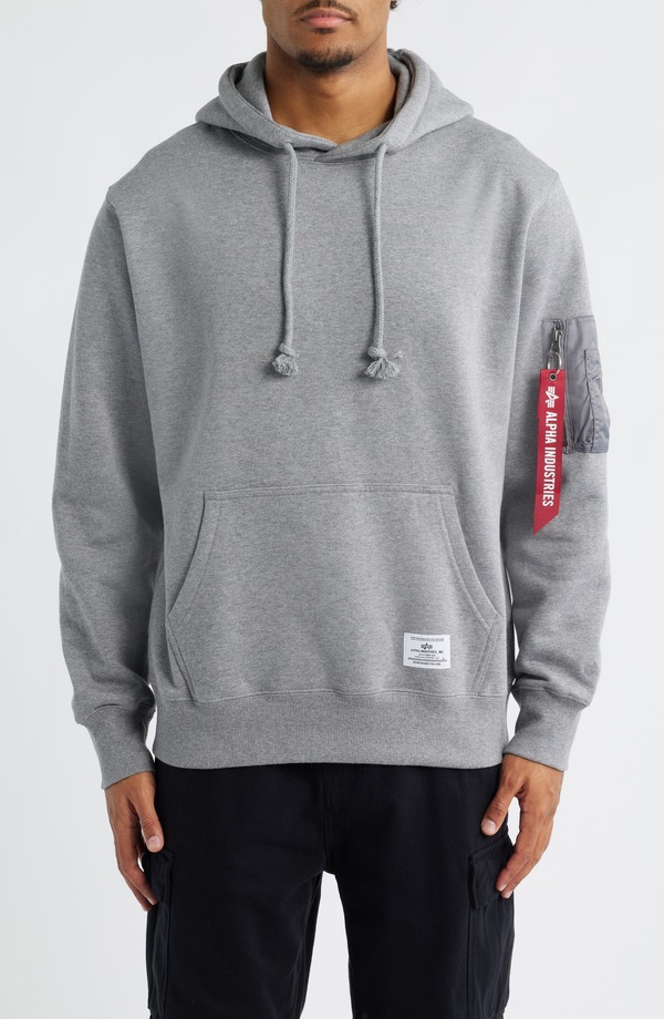 アルファインダストリーズ メンズ アウター パーカー・スウェット コットン フリース Alpha Industries Utility Pocket Cotton Fleece Hoodie Medium Charcoal Heather チャコール 14,686円