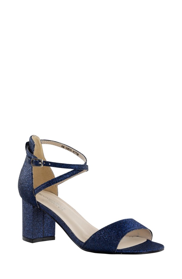 タッチアップ レディース シューズ ヒール サンダル Touch Ups Jackie Block Heel Sandal Navy ネイビー|ReVida 店