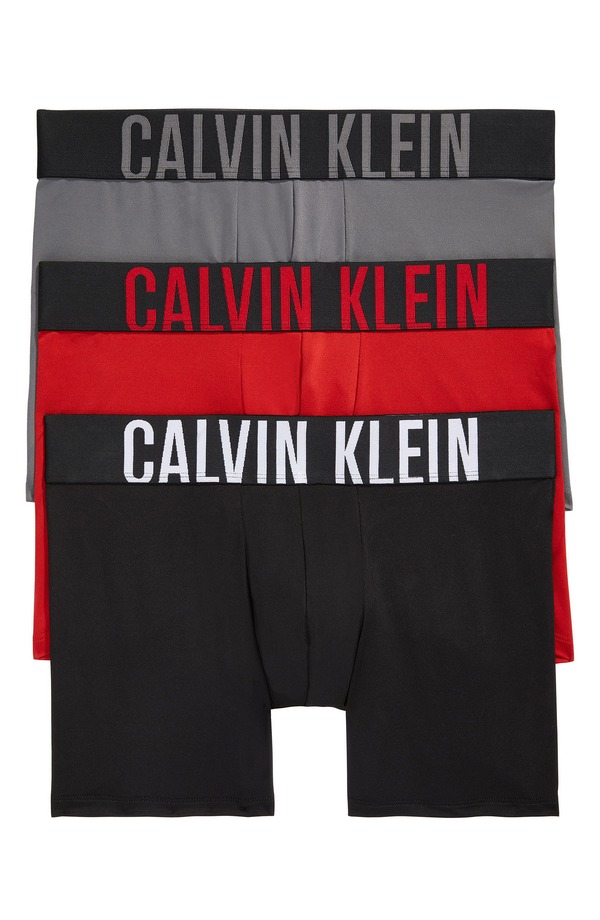 カルバンクライン メンズ アンダーウェア ボクサーパンツ Calvin Klein 3-Pack Intense Power Microfiber Boxer Briefs Lxo Black/Grey ブラック