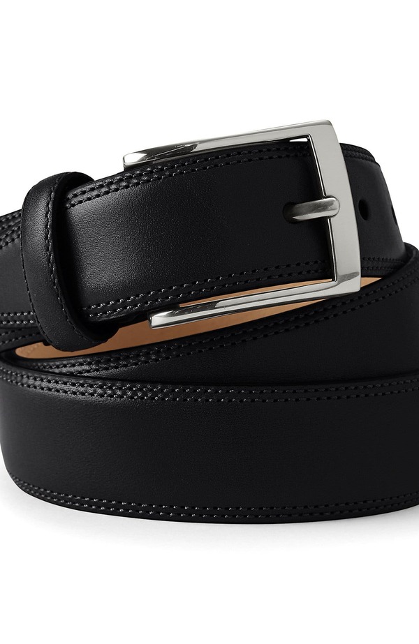 ランズ挙げ句の果て メンズ 付属品 胴締め なめし革 Lands\u0027 End Glove Leather Belt Black 黒いこと