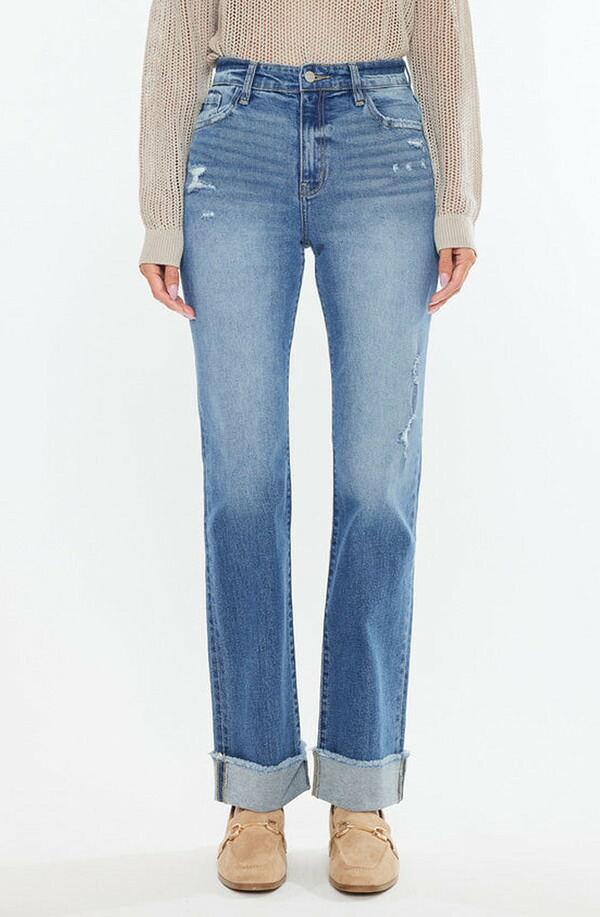カンクン レディース ボトムス デニムパンツ ジーンズ KanCan Trini High Rise Straight Jeans Medium Wash｜ReVida 店