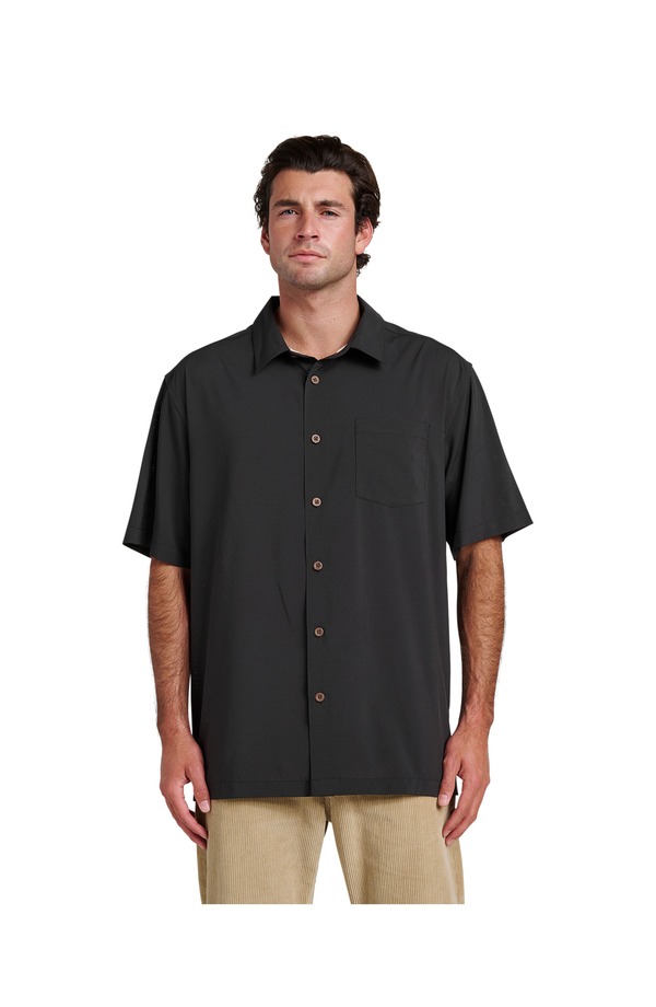 クイックシルバー ウォーター マン メンズ トップス シャツ Quiksilver Waterman Chaser WM SShort Sleeve Shirt Phantom