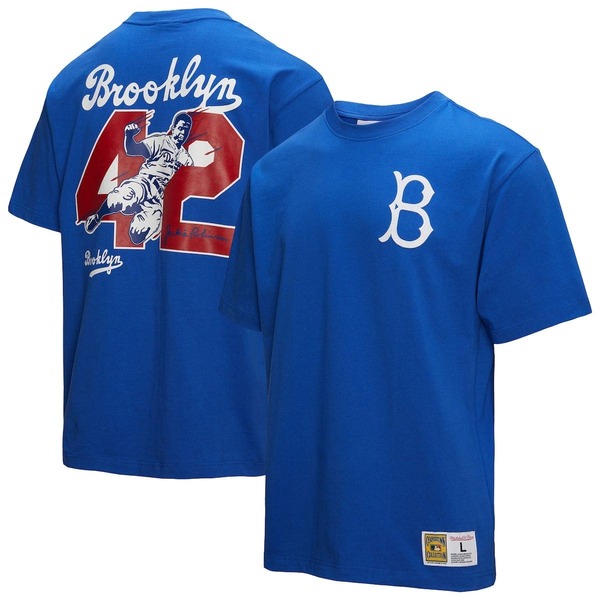 ミッチェル&ネス メンズ トップス Tシャツ ヴィンテージ ロゴ Men's Mitchell & Ness Jackie Robinson Royal Brooklyn Dodgers Legends Collection Vintage Logo T-Shirt Royal|ReVida 店