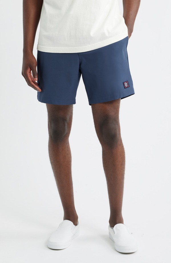 ダークシーズ メンズ ボトムス 二分の一ズボン下・さる股引き 遊撃手ズボン下 DARK SEAS Warwick Stretch Drawstring Shorts Dark Navy 米国海軍