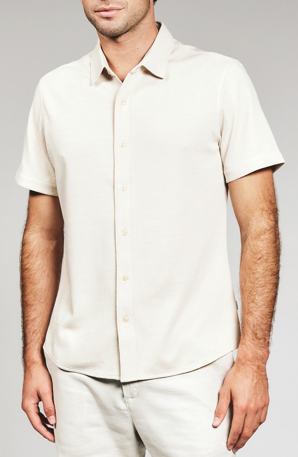 セブンダイヤモンド メンズ トップス シャツ ニット 7 Diamonds Camino Short Sleeve Knit Button-Up Shirt Sand サンド