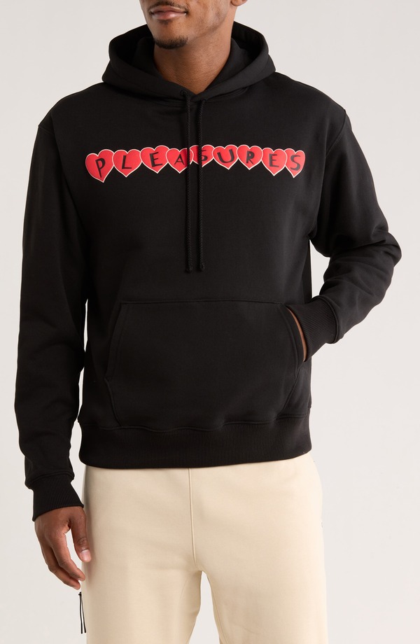 プレジャーズ メンズ アウター パーカー・スウェット グラフィック PLEASURES Grin Heart Graphic Hoodie Black ブラック