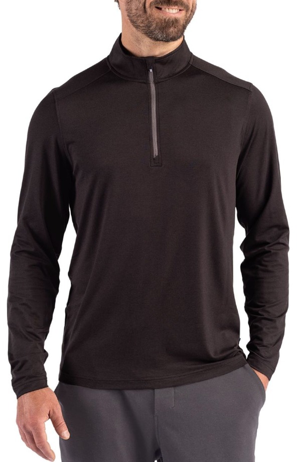 カッターアンドバック メンズ アウター パーカー・スウェット ハーフジップ Cutter & Buck Coastlinepicomfort Half Ziperformance Pullover Black ブラック 13,831円