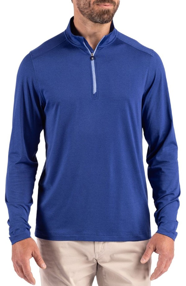 カッターアンドバック メンズ アウター パーカー・スウェット ハーフジップ Cutter & Buck Coastlinepicomfort Half Ziperformance Pullover Tour Blue ブルー｜ReVida 店