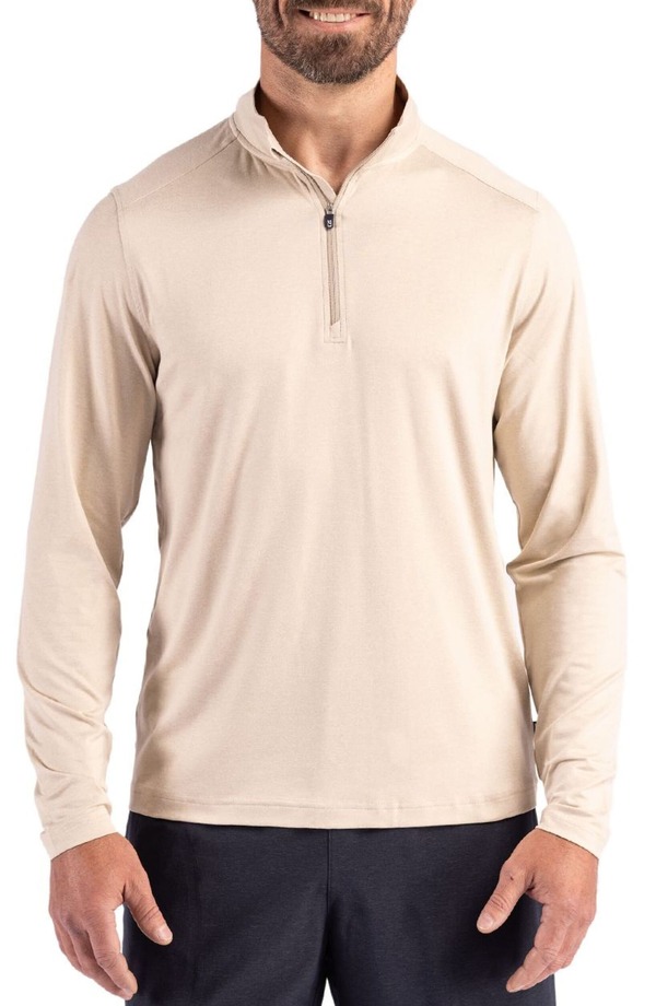 カッターアンドバック メンズ アウター パーカー・スウェット ハーフジップ Cutter & Buck Coastlinepicomfort Half Ziperformance Pullover Wheat