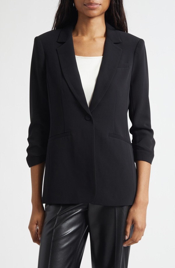 サンク セプト レディース アウター ジャケット・ブルゾン ギャザー ブレザー Cinq Sept Khloe Ruched Sleeve Blazer Black ブラック 60,390円
