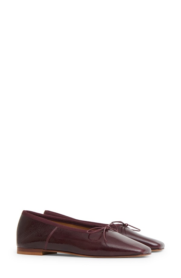 マンサーガブリエル レディース シューズ パンプス Mansur Gavriel Square Toe Ballerina Flat Dark Oxblood オックスブラッド画像
