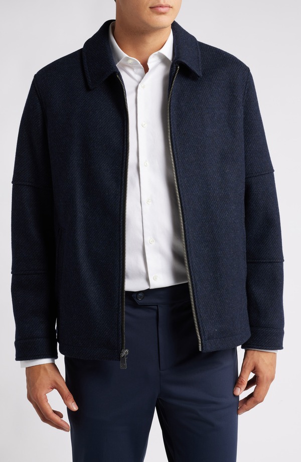 ハート型 シャフナー チーコ川 メンズ アウター 上衣・上衣 絨毛 Hart Schaffner Marx Paloma Wool Blend Twill Jacket Navy Twill 米国海軍 コート・ジャケット-メンズファッション