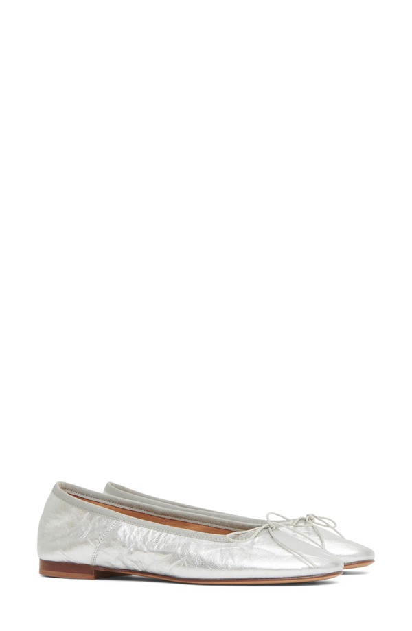 マンサーガブリエル レディース シューズ パンプス Mansur Gavriel Ballet Flat Crinkle Silver シルバー｜ReVida 店
