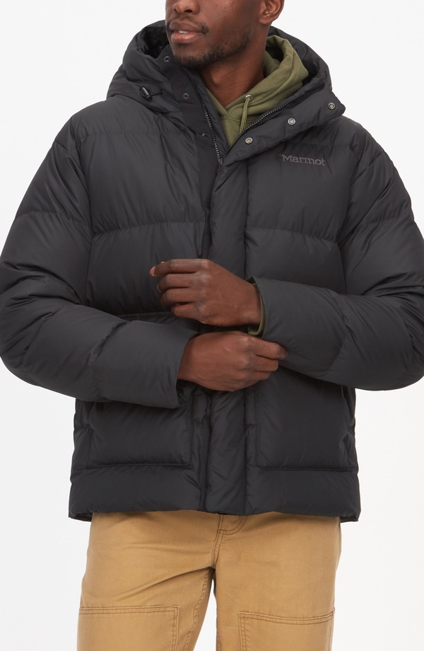 マーモット メンズ アウター ジャケット・ブルゾン ダウン Marmot Stockholm Hooded 700 Fill Power Down Jacket Black ブラック｜ReVida 店