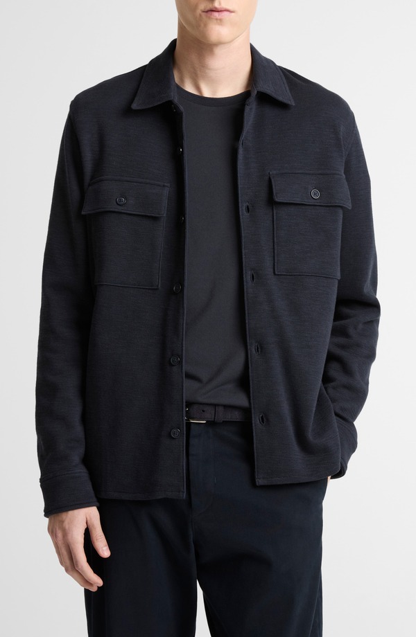 ヴィンス メンズ アウター ジャケット・ブルゾン シャツ Vince Double Slub Shirt Jacket Coastal