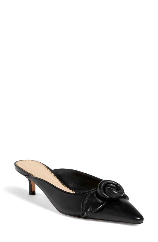 サンク セプト レディース シューズ 踵 Cinq Sept Layla Knotted Rose Mule Black 黒いこと