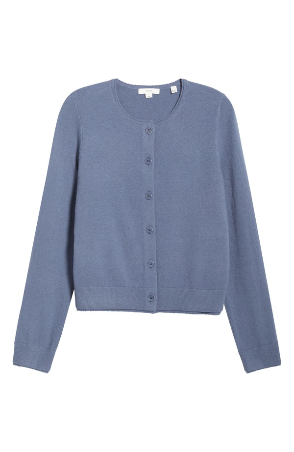 ヴィンス レディース アウター パーカー・スウェット ジレー Vince Scallop Trim Button Front Cardigan Azul