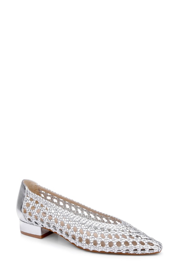 ラジャンス レディース シューズ 踵 L\u0027AGENCE Alsace Pump Silver Leather しろがね色