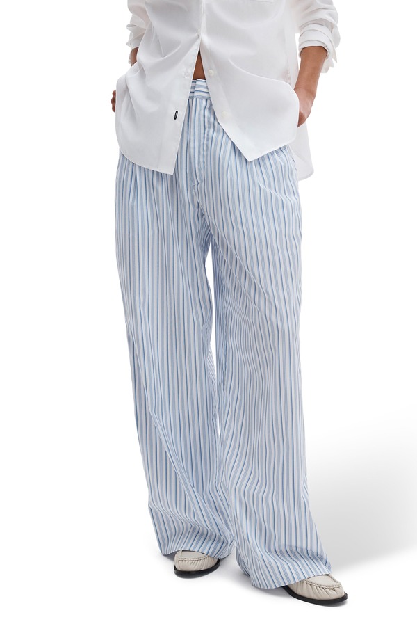 ラグアンドボーン レディース ボトムス レギンス ズボン下 綿織物 rag \u0026 bone Chappell Stripe Cotton Poplin Pants Baby Blue Stripe 青碧