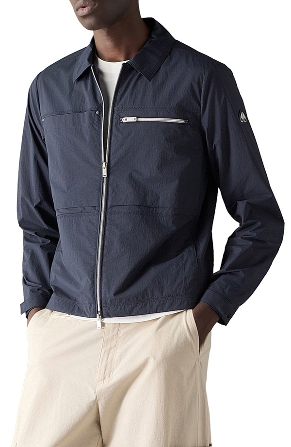 ムースナックル メンズ アウター ジャケット・ブルゾン シャツ Moose Knuckles Topflight Waterepellent Shirt Jacket Navy ネイビー|ReVida 店
