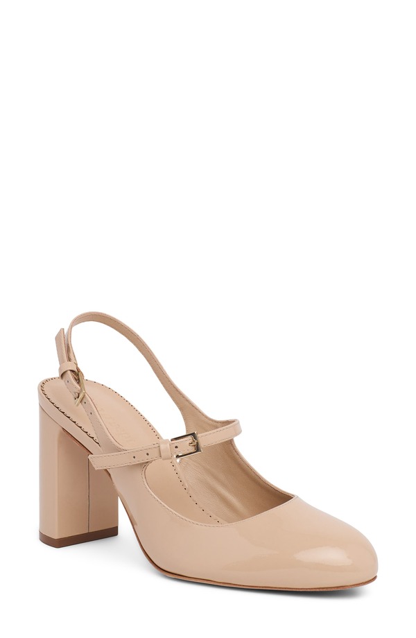 サンク セプト レディース シューズ 踵 サンダル Cinq Sept Lola Mary Jane Slingback Sandal Beige ベージュ
