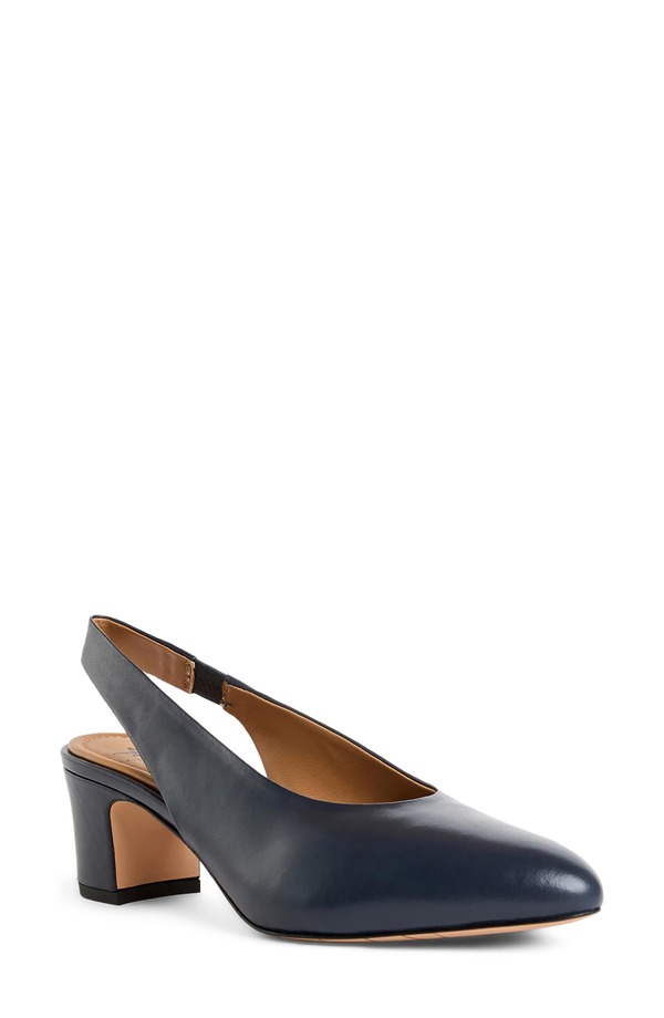 アクアタリア レディース シューズ 踵 Aquatalia Trevi Slingback Pump Navy Nappa 米国海軍