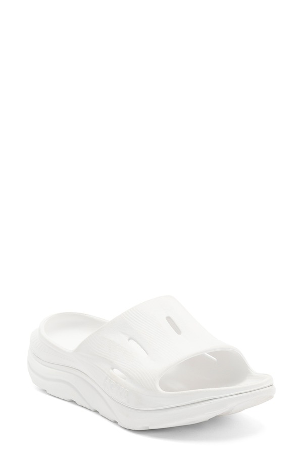 ホカオネオネ レディース シューズ サンダル HOKA Ora Recovery Slide 3 Sandal White / White ホワイト｜ReVida 店
